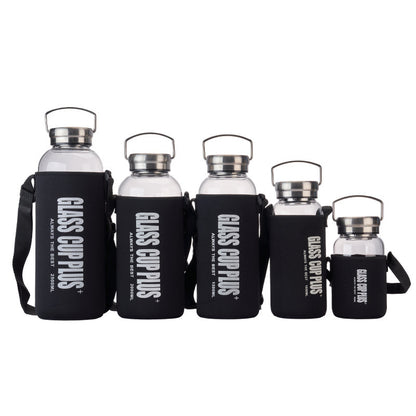 Large Capacity Borosilicate Glass Water Bottle with Carry Rope